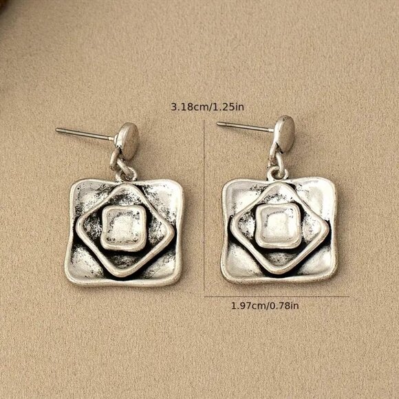 Necklace & Earrings Set Chunky Boho Geometric Choker Bold Statement Glam Trendy - Picture 6 of 6